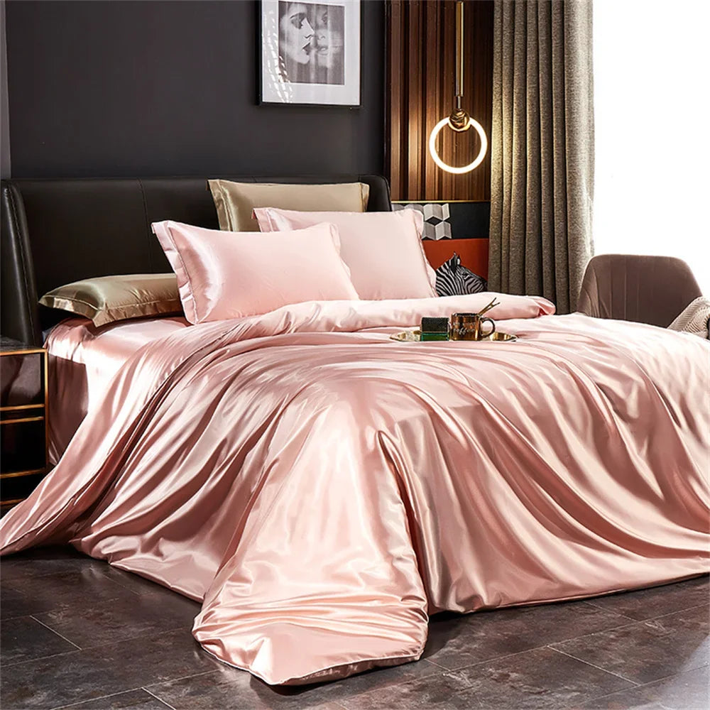 Satynowy zestaw pościeli: 2 poduszki + kołdra GlowPillow