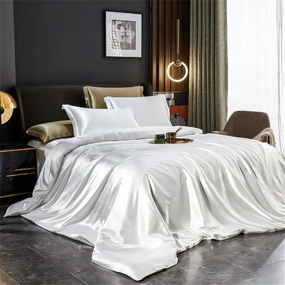 Satynowy zestaw pościeli: 2 poduszki + kołdra GlowPillow
